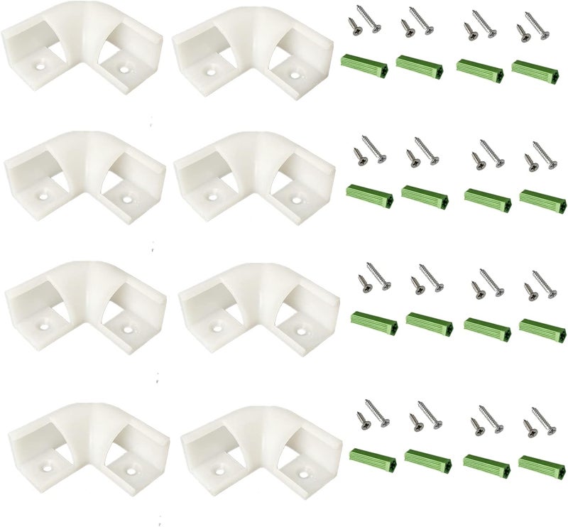 THMOOTHER 8-Pack 16MM Wide V Shape LED Strip Channel 90 Degree White Connector,Under Cabinet 45 Curved Cover profile Corner Kit,Inner Right Angle Turning link Solution With Mounting Kit (White) - Image 1
